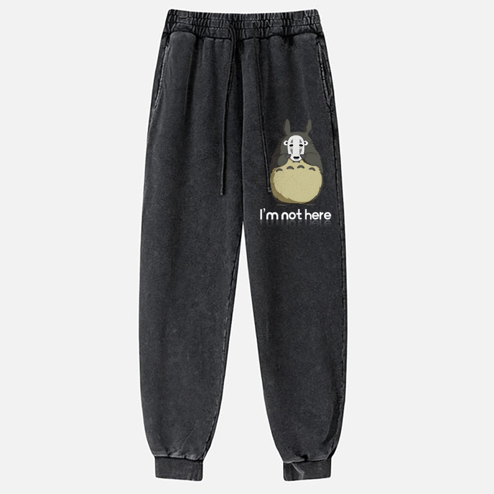 Ghibli Totoro No Face Kaonashi Vintage Washed Jogger