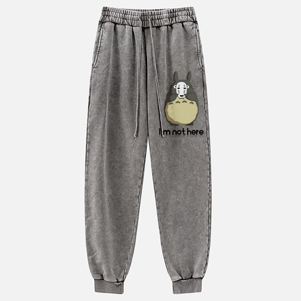 Ghibli Totoro No Face Kaonashi Vintage Washed Jogger