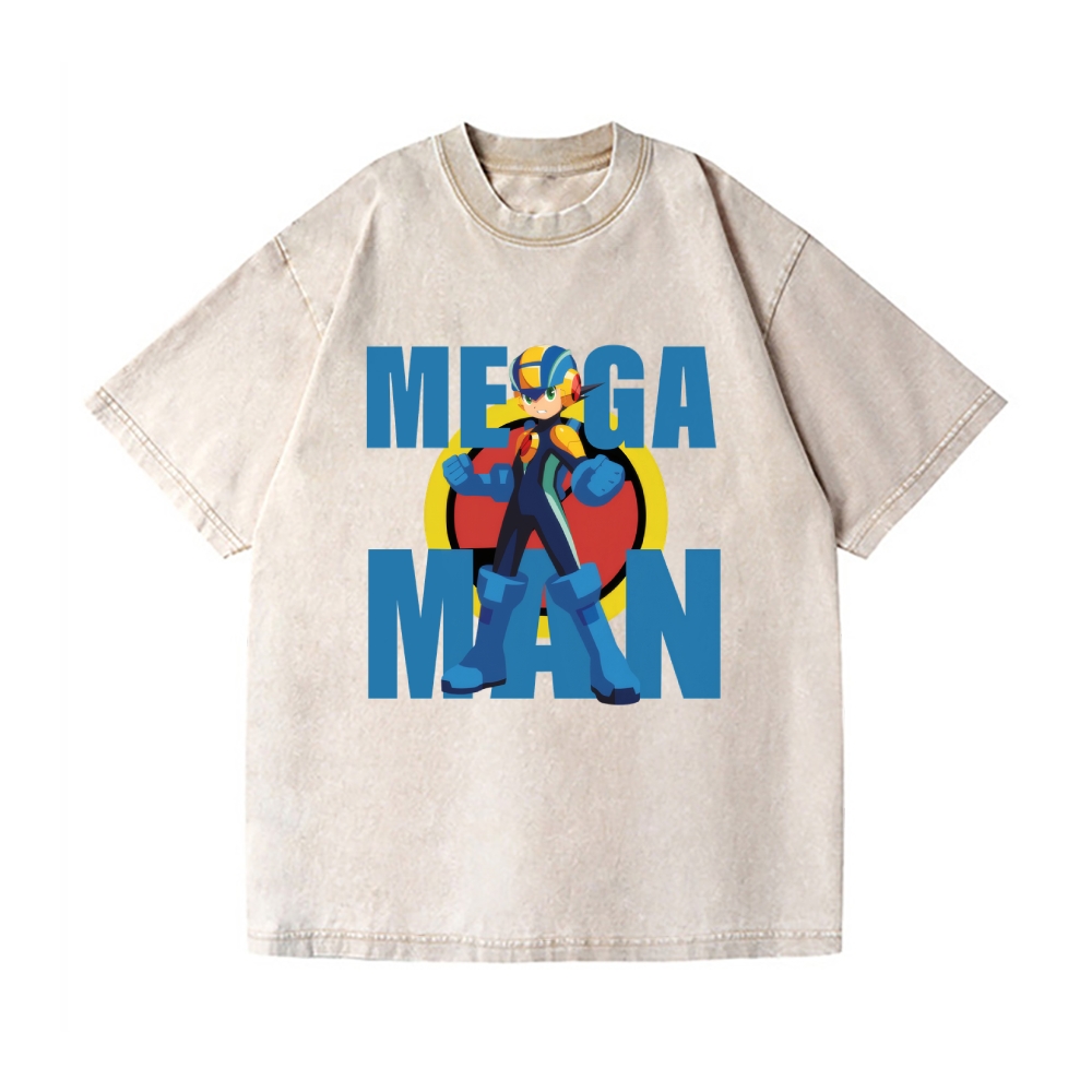 Megaman Vintage Wash Japanese Design T-Shirt