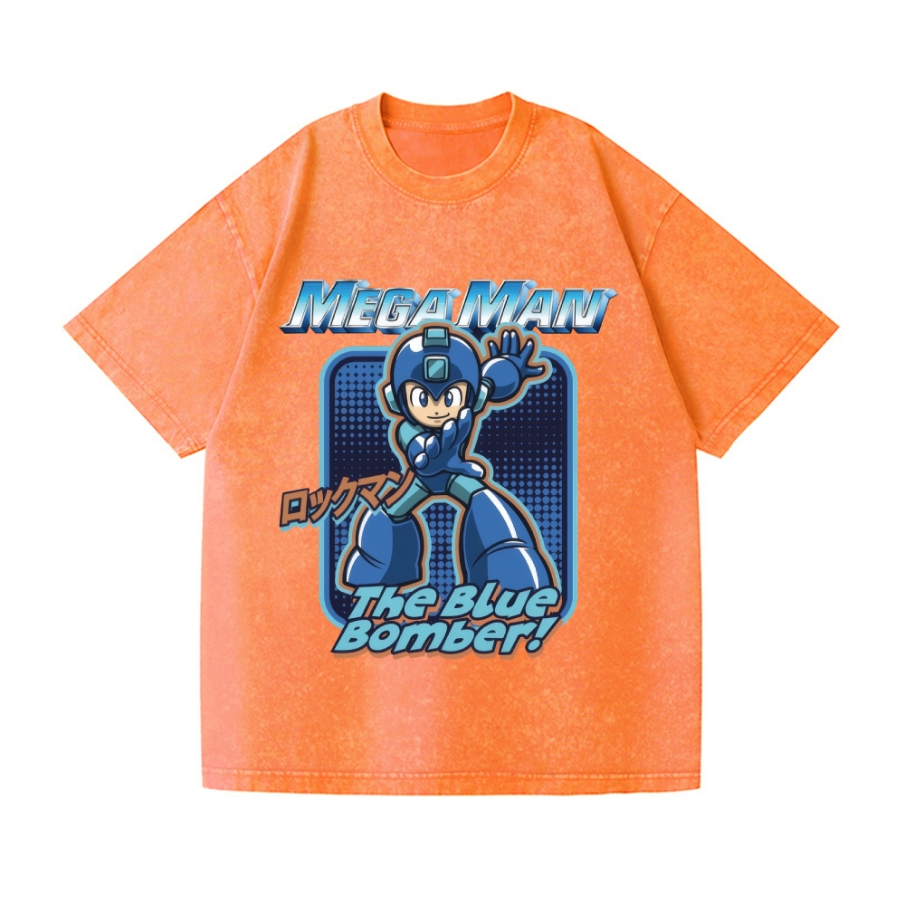 Megaman Vintage Wash Japanese Design T-Shirt
