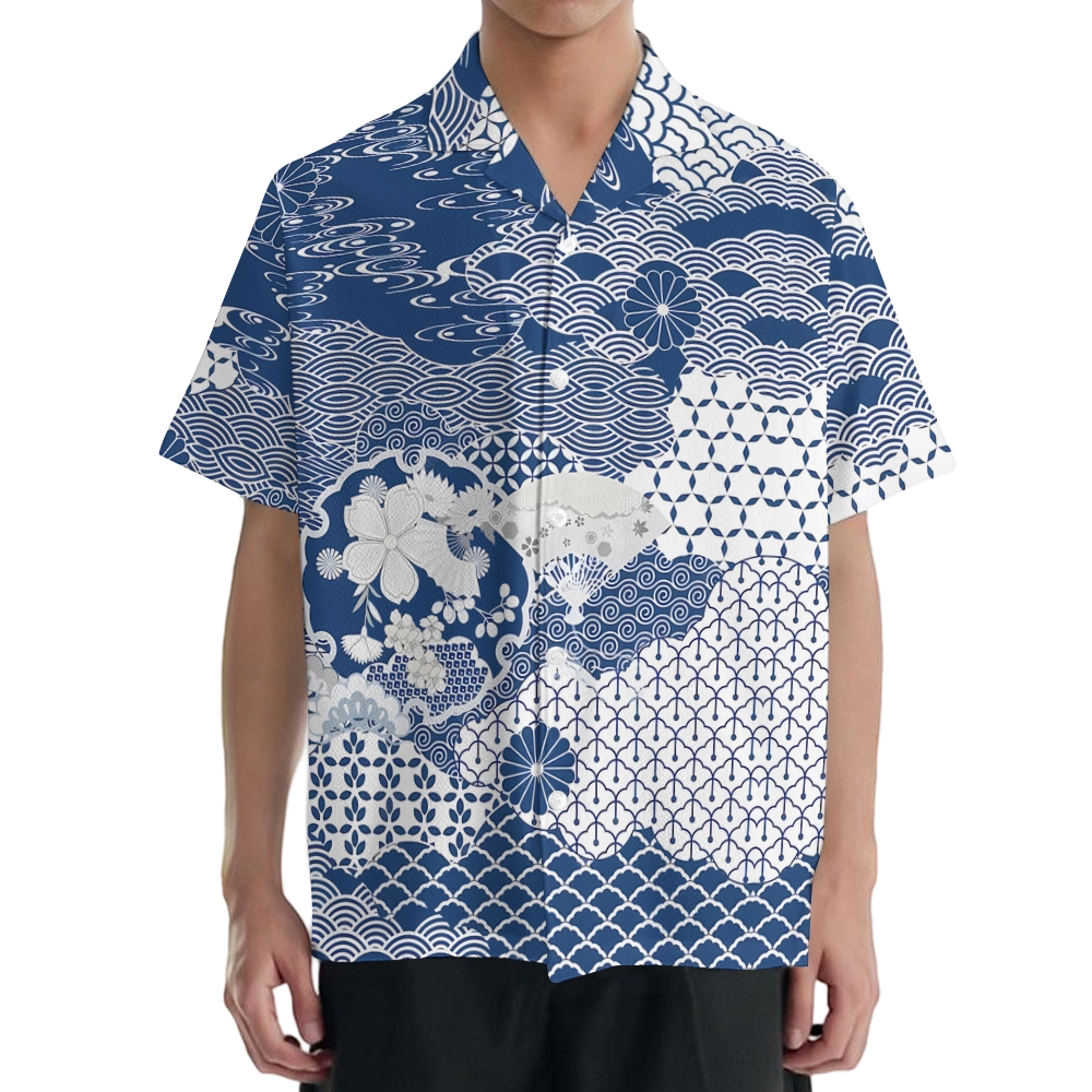 Japanese Texture Japanese Style Camp Shirt