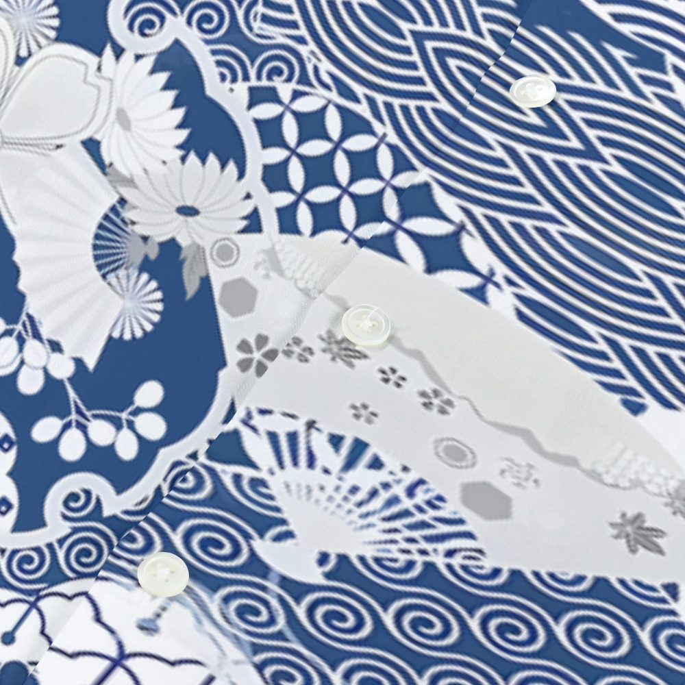 Japanese Texture Japanese Style Camp Shirt