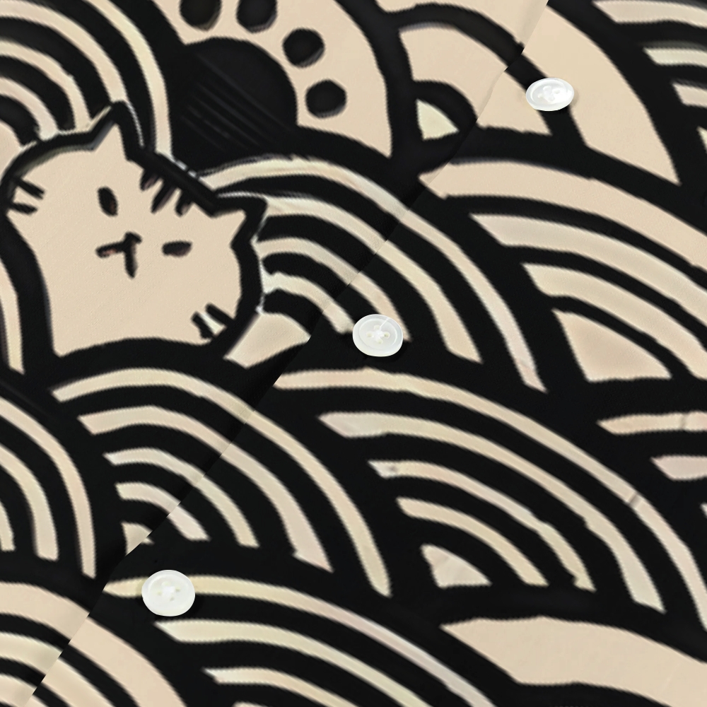 Cat Japanese Style Camp Shirt