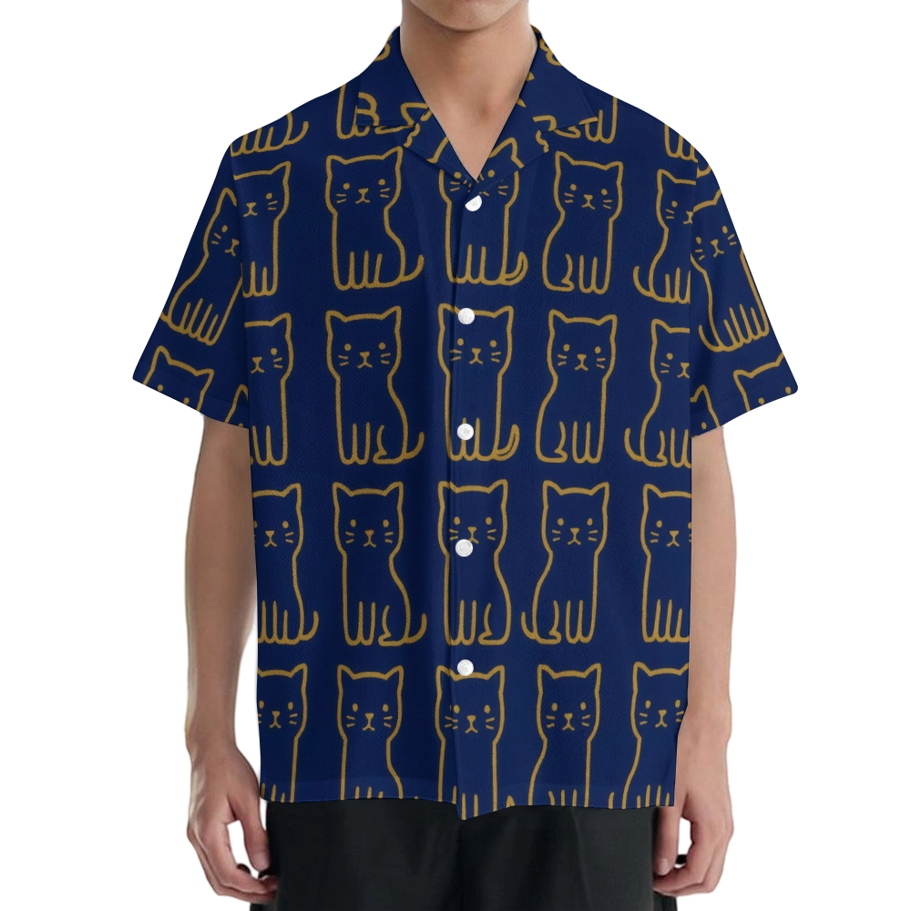 Cat Japanese Style Camp Shirt