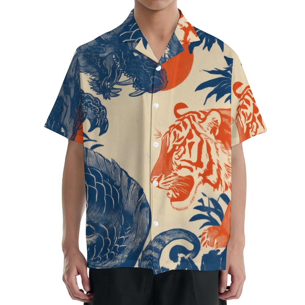 Dragon Tiger Japanese Style Camp Shirt