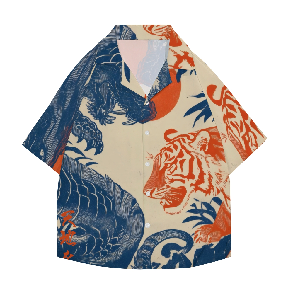 Dragon Tiger Japanese Style Camp Shirt