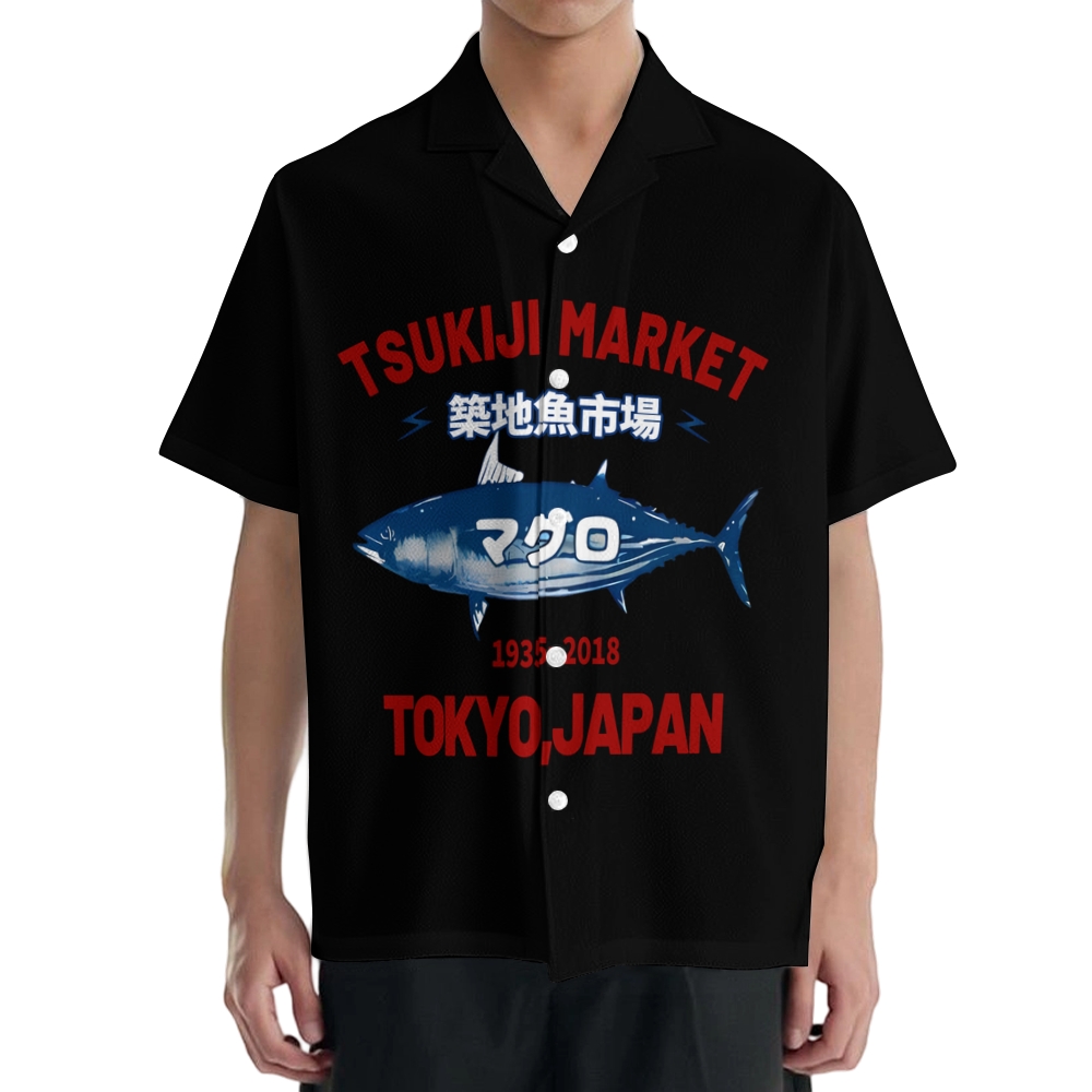 Tsukiji Fish Market Japanese Style Camp Shirt