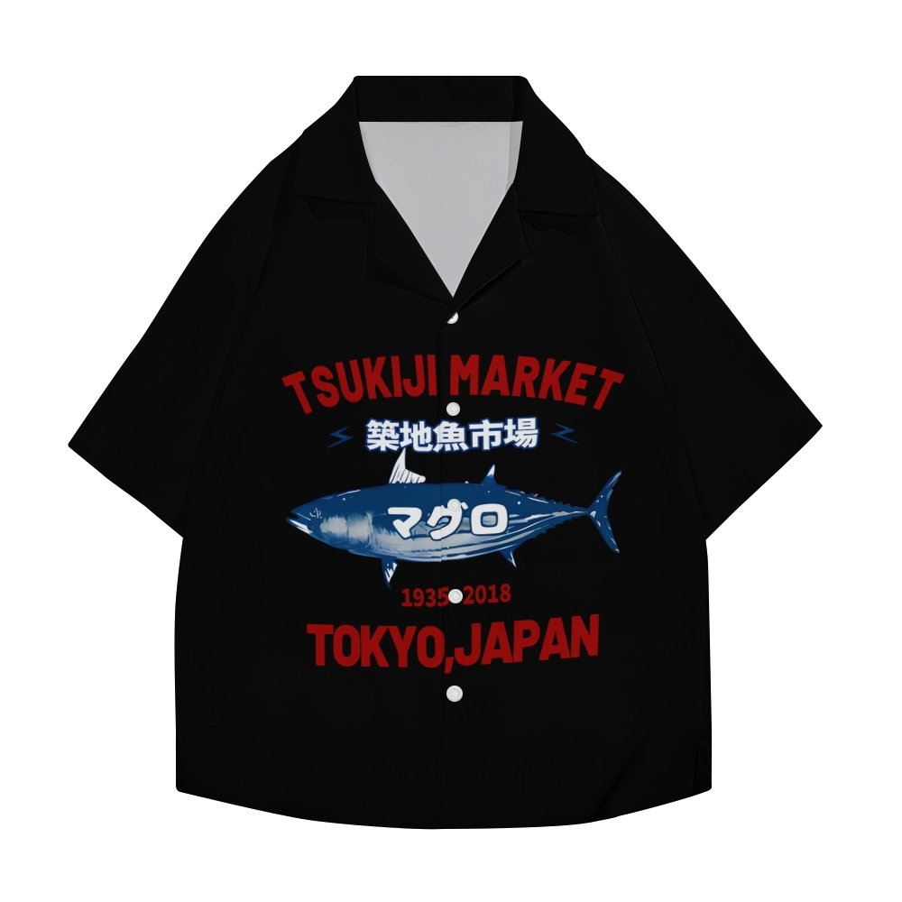Tsukiji Fish Market Japanese Style Camp Shirt