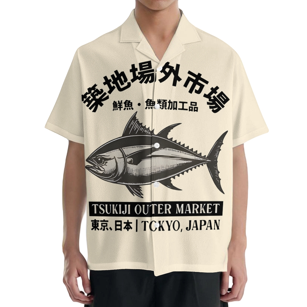 Tsukiji Fish Market Japanese Style Camp Shirt
