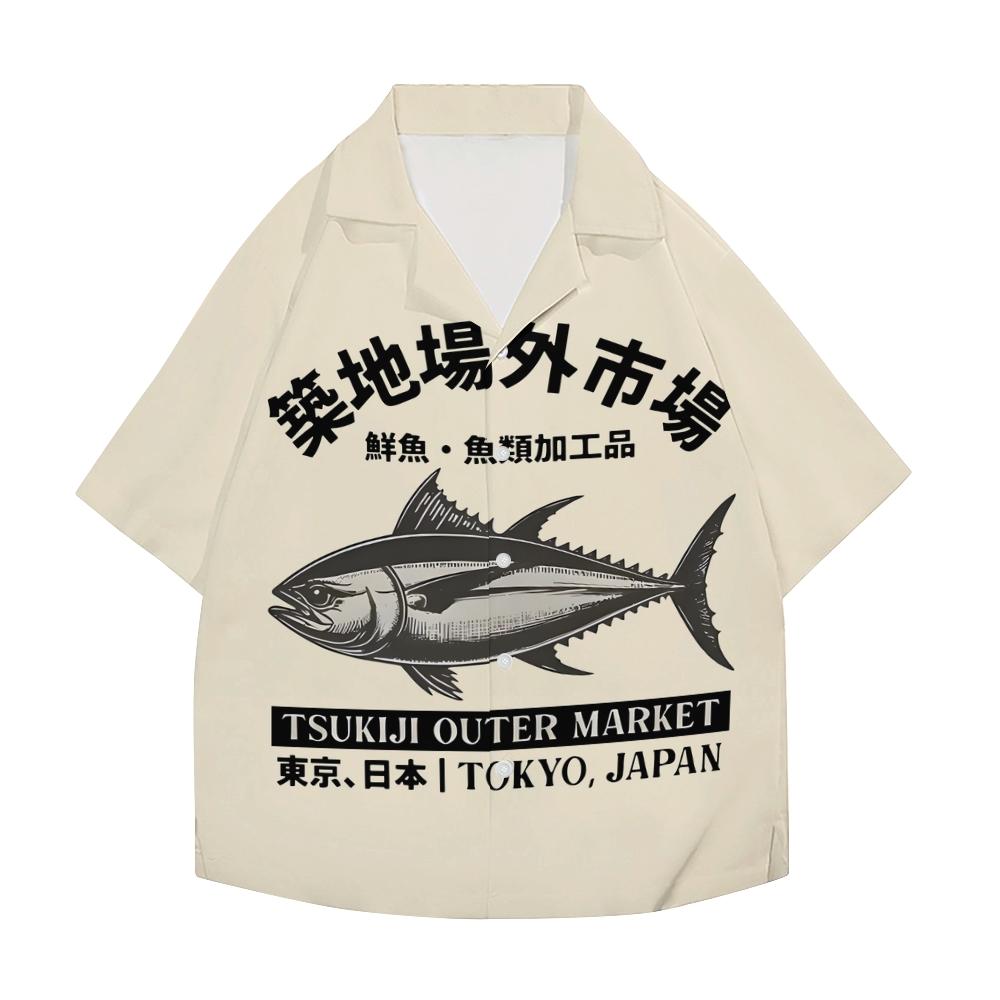 Tsukiji Fish Market Japanese Style Camp Shirt