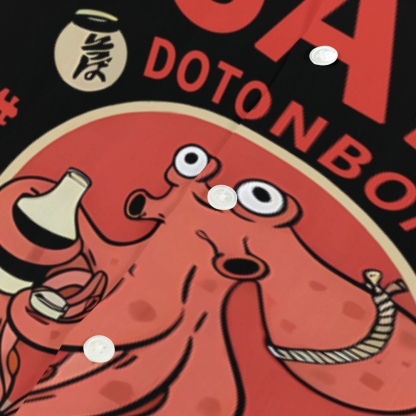 Osaka Dotonbori Drunken Octopus Japanese Style Camp Shirt