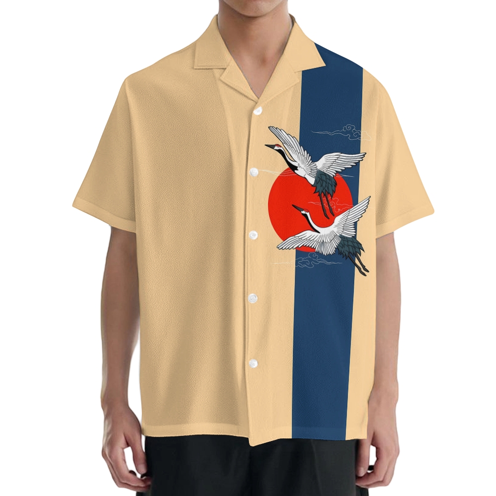Japanese Crane Japanese Style Camp Shirt