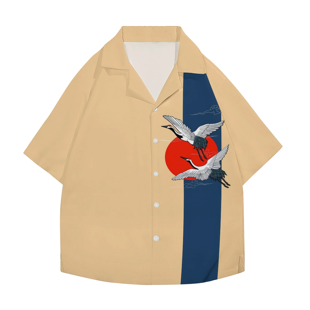 Japanese Crane Japanese Style Camp Shirt