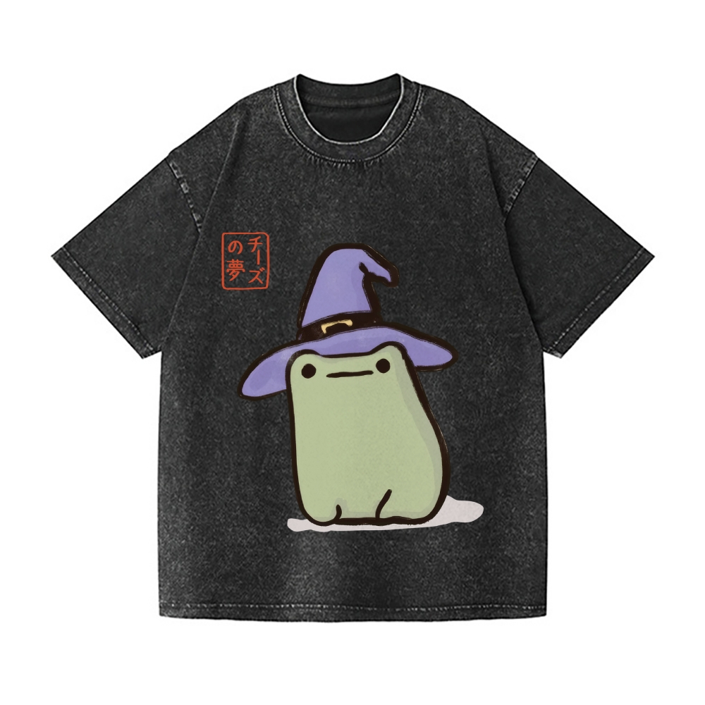 Frog Witch Vintage Wash Japanese Design T-Shirt
