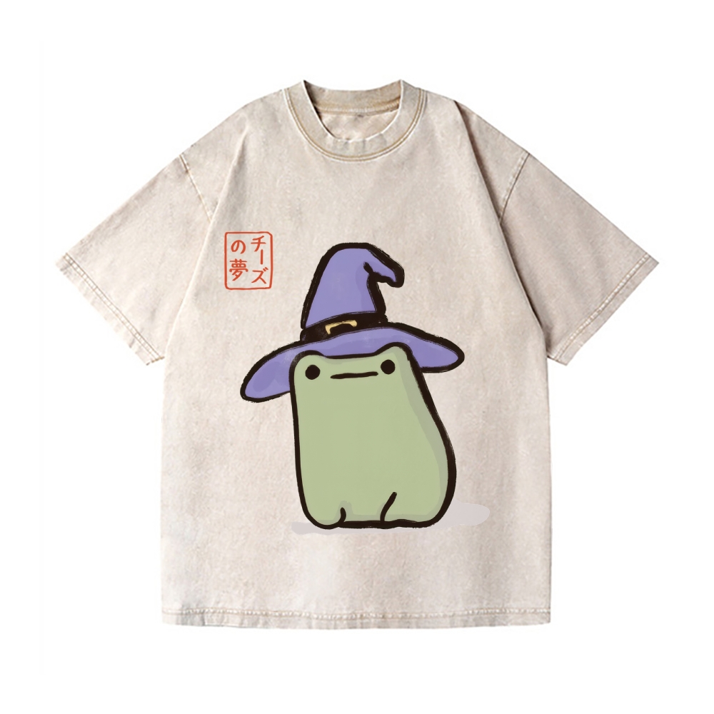 Frog Witch Vintage Wash Japanese Design T-Shirt