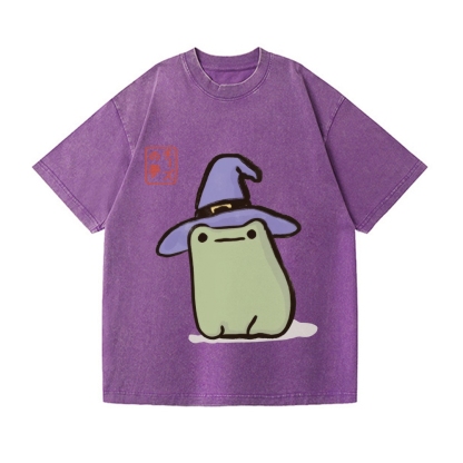 Frog Witch Vintage Wash Japanese Design T-Shirt