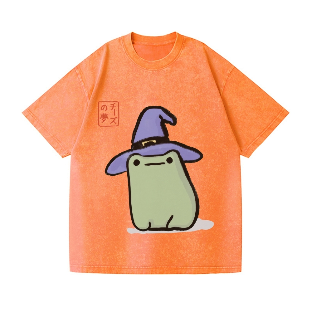 Frog Witch Vintage Wash Japanese Design T-Shirt