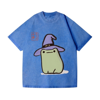Frog Witch Vintage Wash Japanese Design T-Shirt