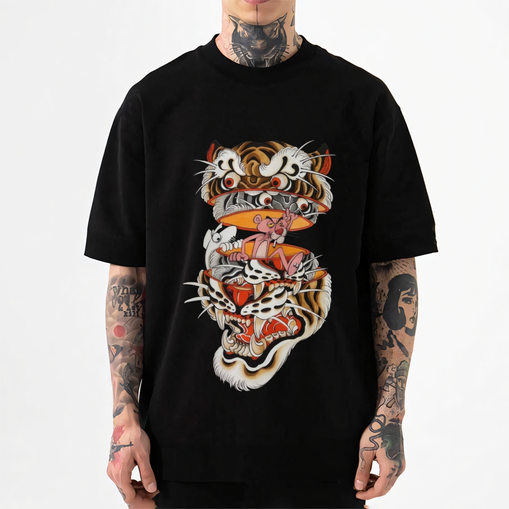 Pink Tiger Tattoo Japanese Style Classic Tee