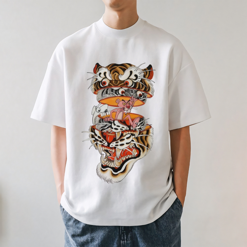 Pink Tiger Tattoo Japanese Style Classic Tee