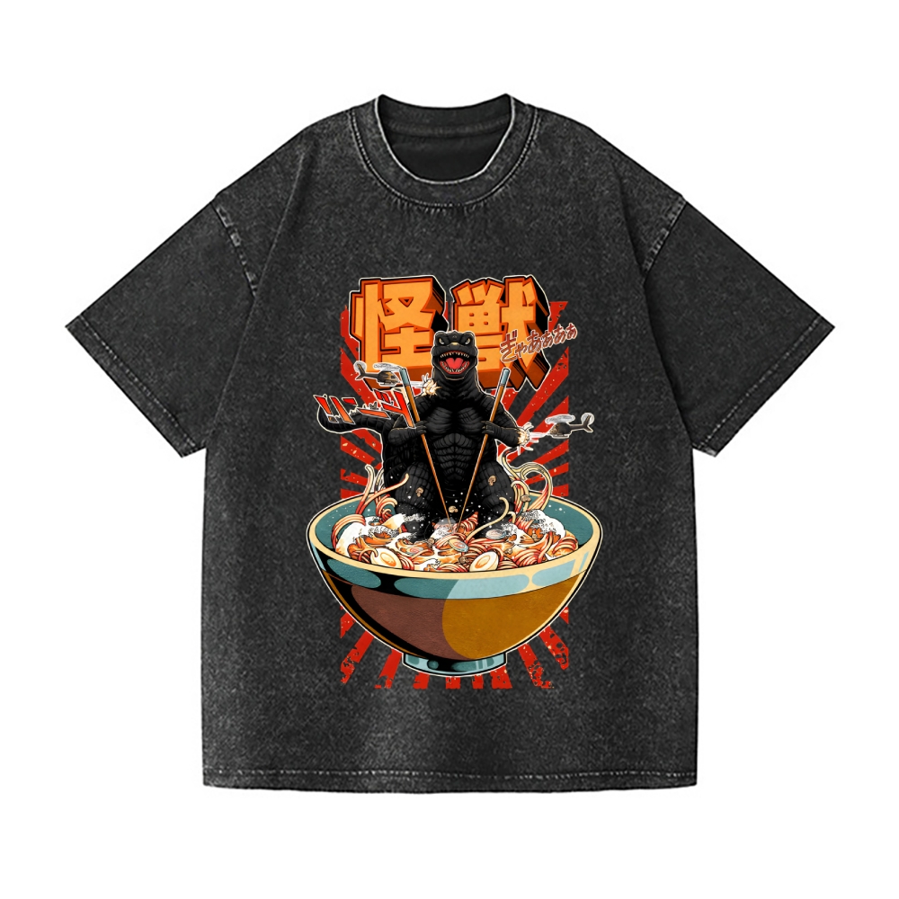 Monster Vintage Wash Japanese Design T-Shirt