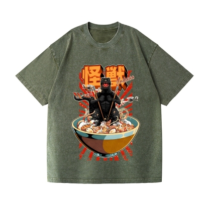 Monster Vintage Wash Japanese Design T-Shirt
