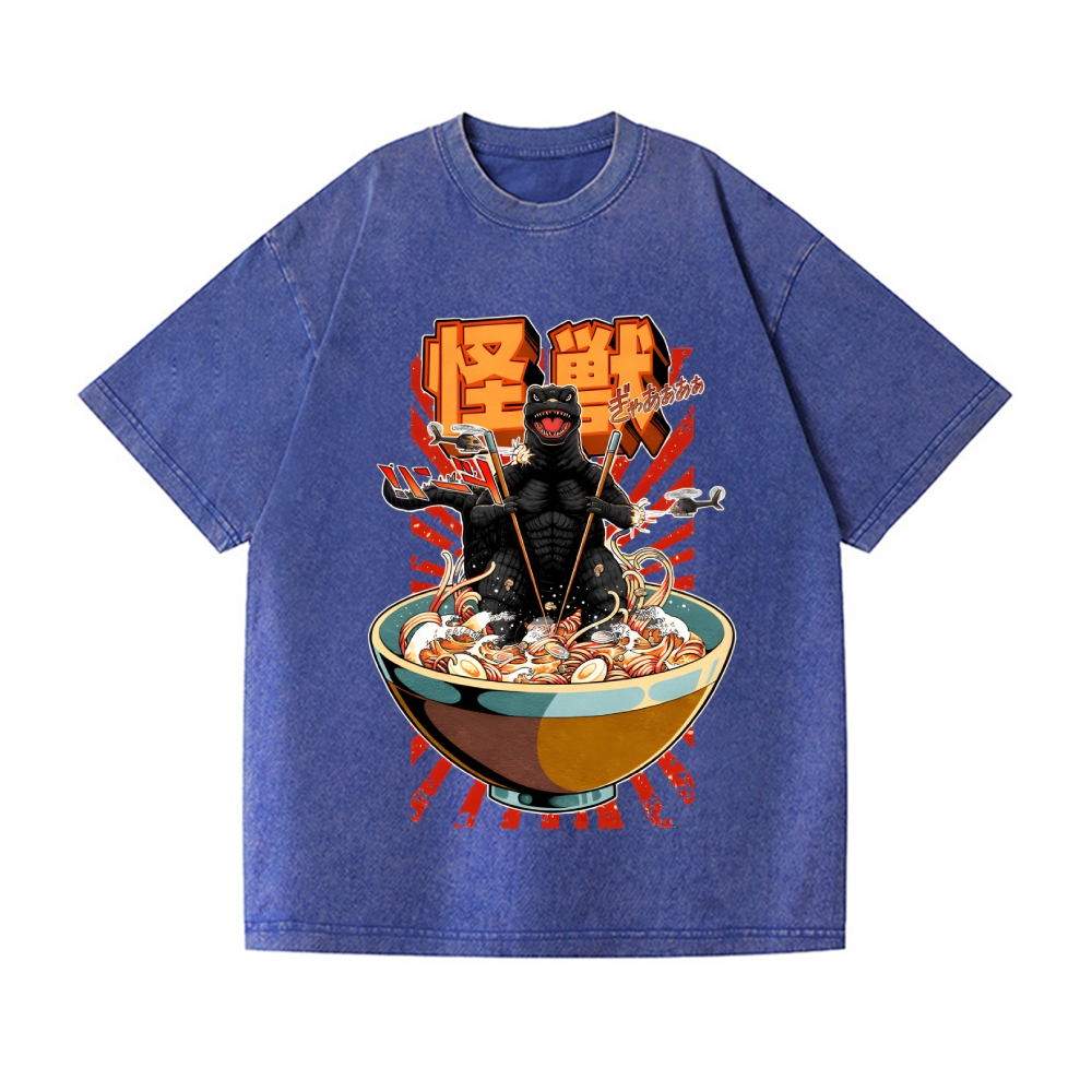 Monster Vintage Wash Japanese Design T-Shirt