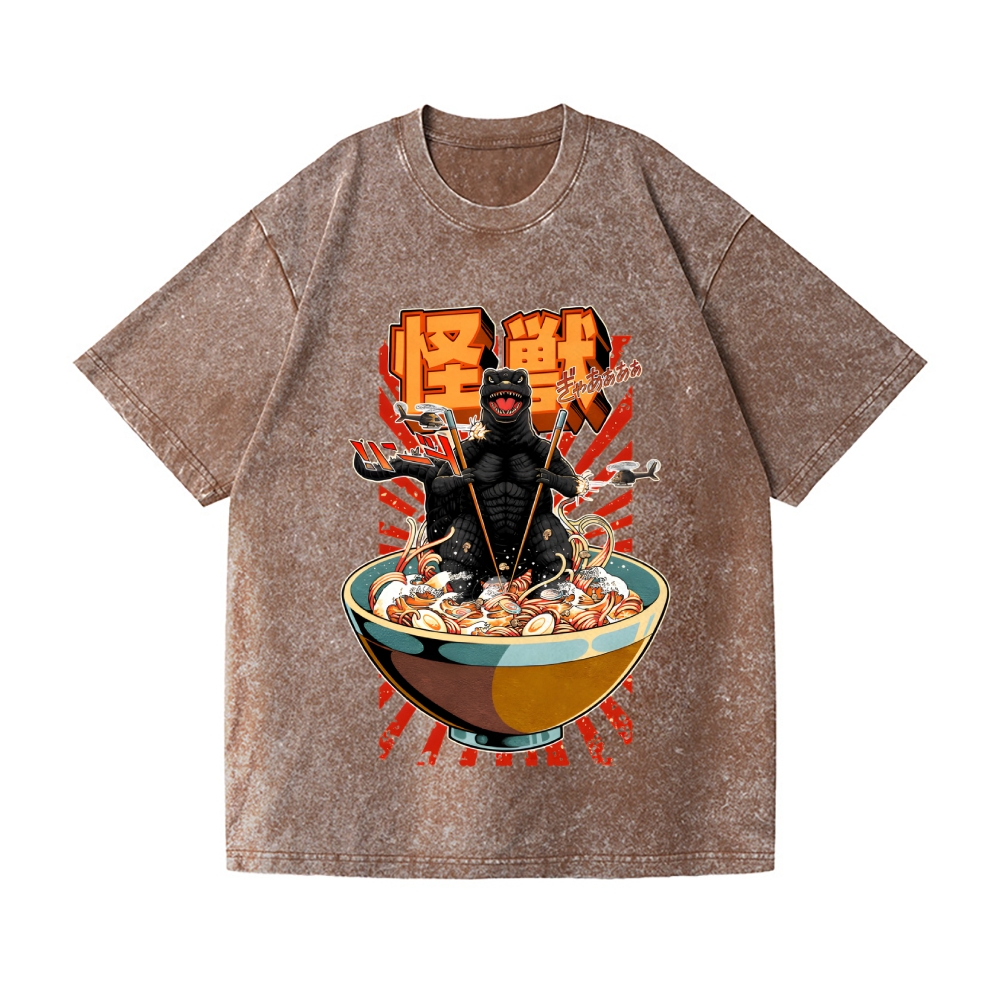 Monster Vintage Wash Japanese Design T-Shirt