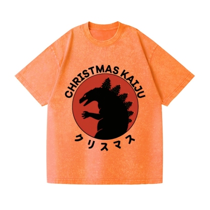 Christmas Kaiju Vintage Wash Japanese Design T-Shirt