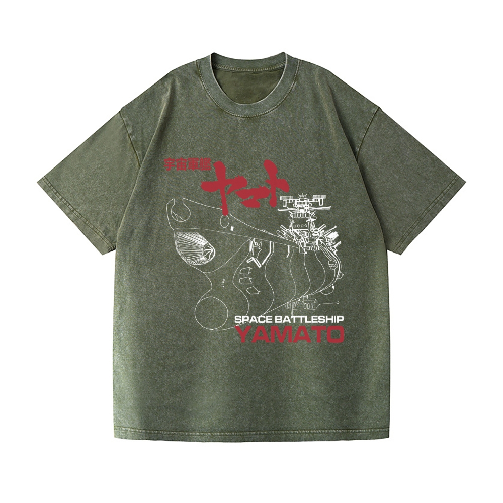Space Battleship Vintage Wash Japanese Design T-Shirt – Japan-tiger