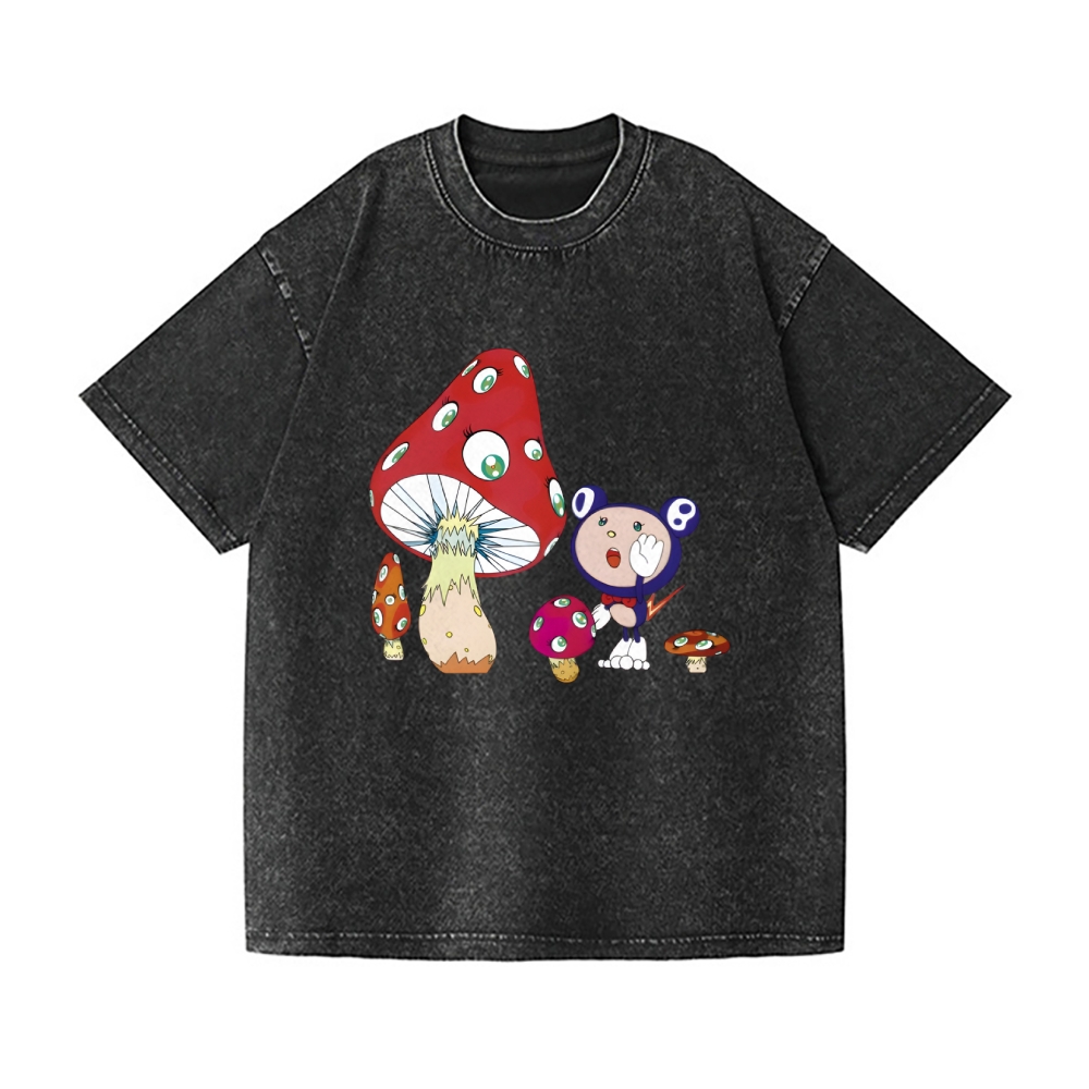 TM Mushroom Eyes Vintage Wash Japanese Design T-Shirt