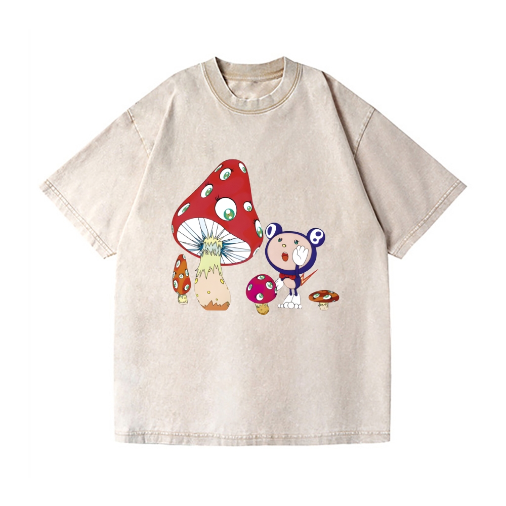 TM Mushroom Eyes Vintage Wash Japanese Design T-Shirt