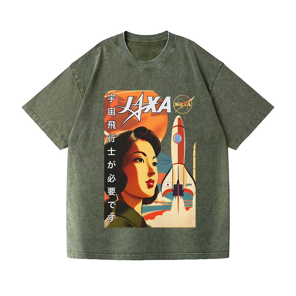 JAXA Vintage Wash Japanese Design T-Shirt – Japan-tiger