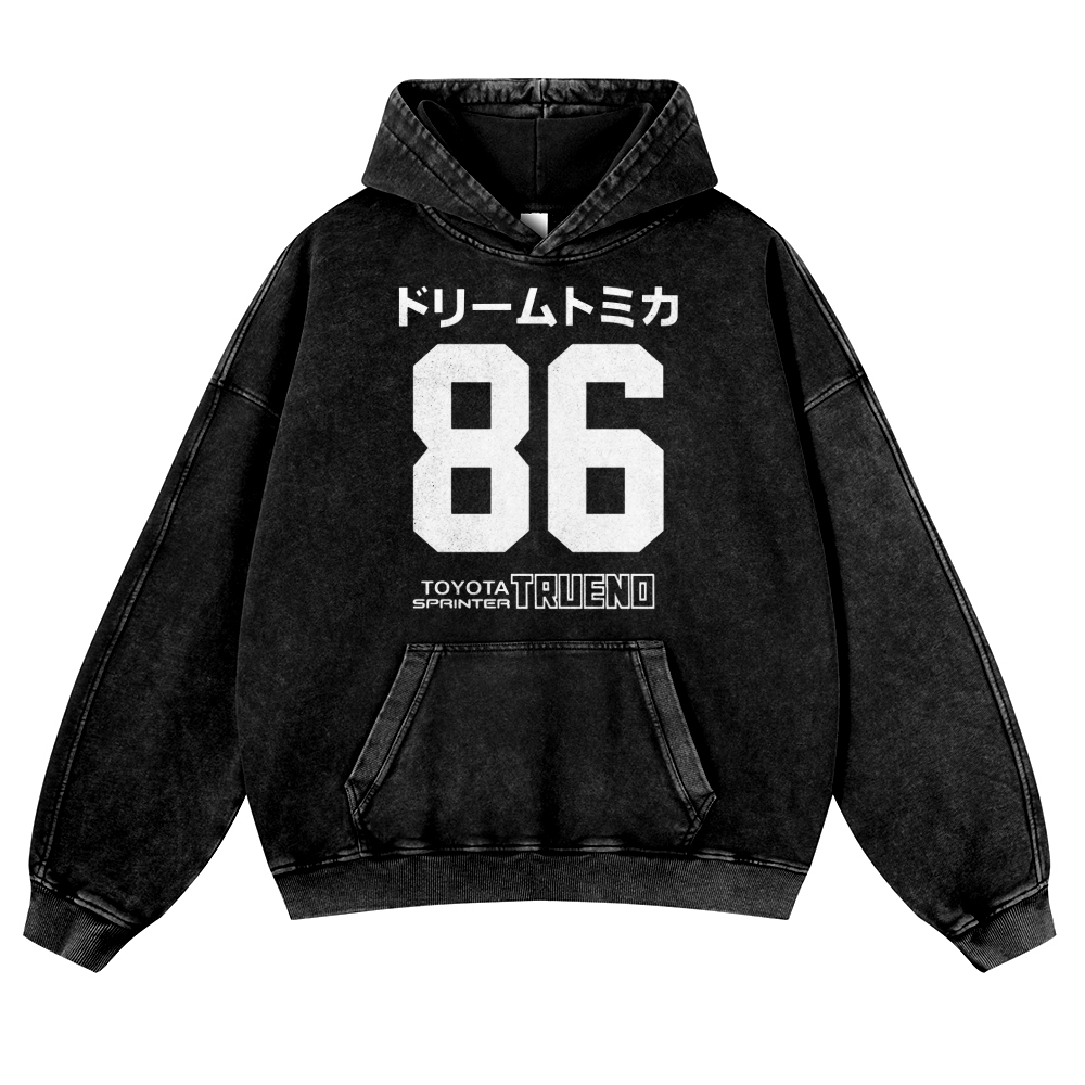 86 Tokyo Vintage Washed Thick Cotton Hoodie