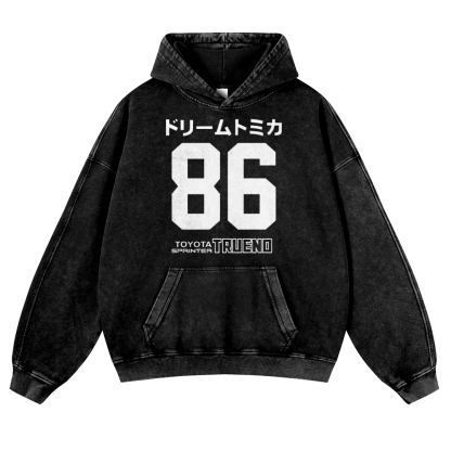 86 Tokyo Vintage Washed Thick Cotton Hoodie