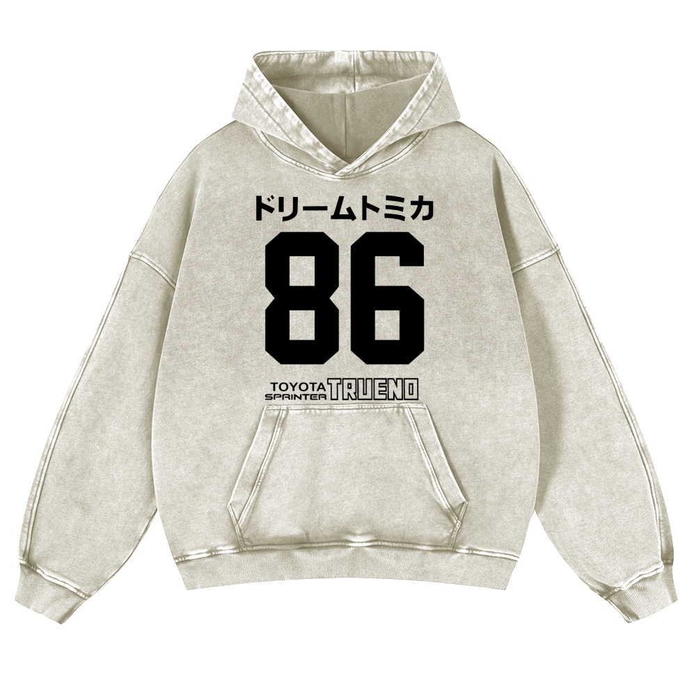 86 Tokyo Vintage Washed Thick Cotton Hoodie
