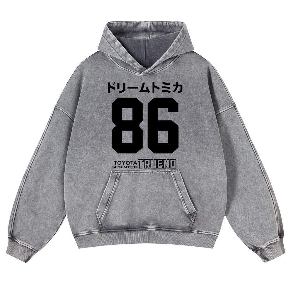 86 Tokyo Vintage Washed Thick Cotton Hoodie