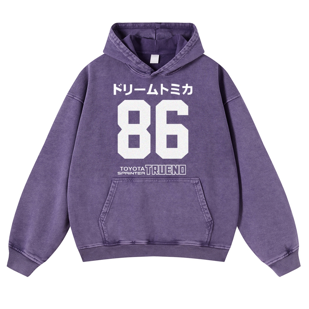 86 Tokyo Vintage Washed Thick Cotton Hoodie