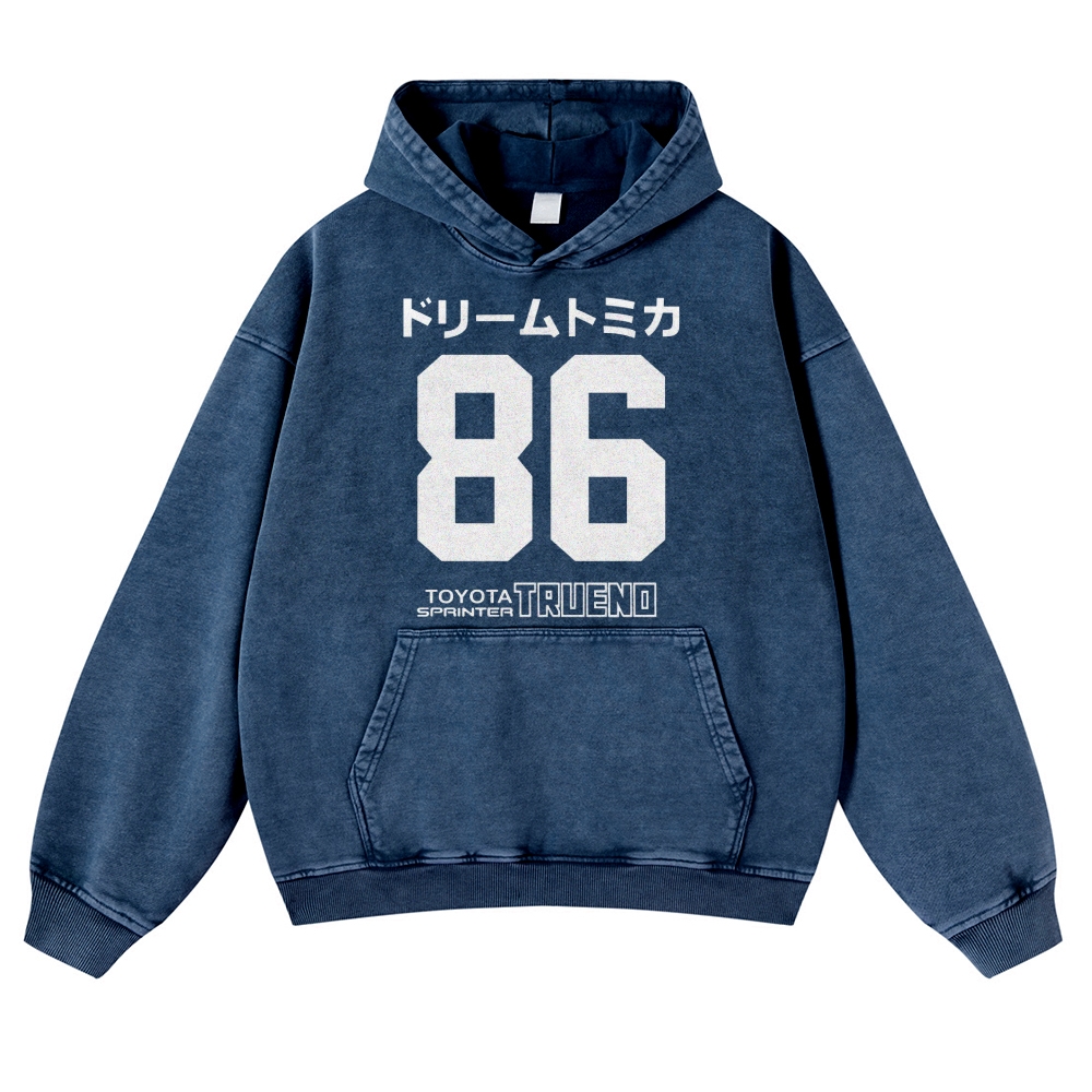 86 Tokyo Vintage Washed Thick Cotton Hoodie
