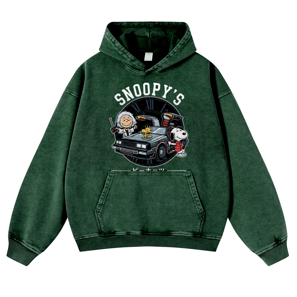 Space Peanuts Vintage Washed Thick Cotton Hoodie