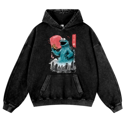 Cookie Kaiju Vintage Washed Thick Cotton Hoodie