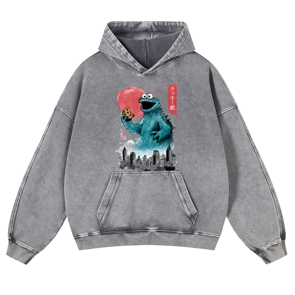 Cookie Kaiju Vintage Washed Thick Cotton Hoodie