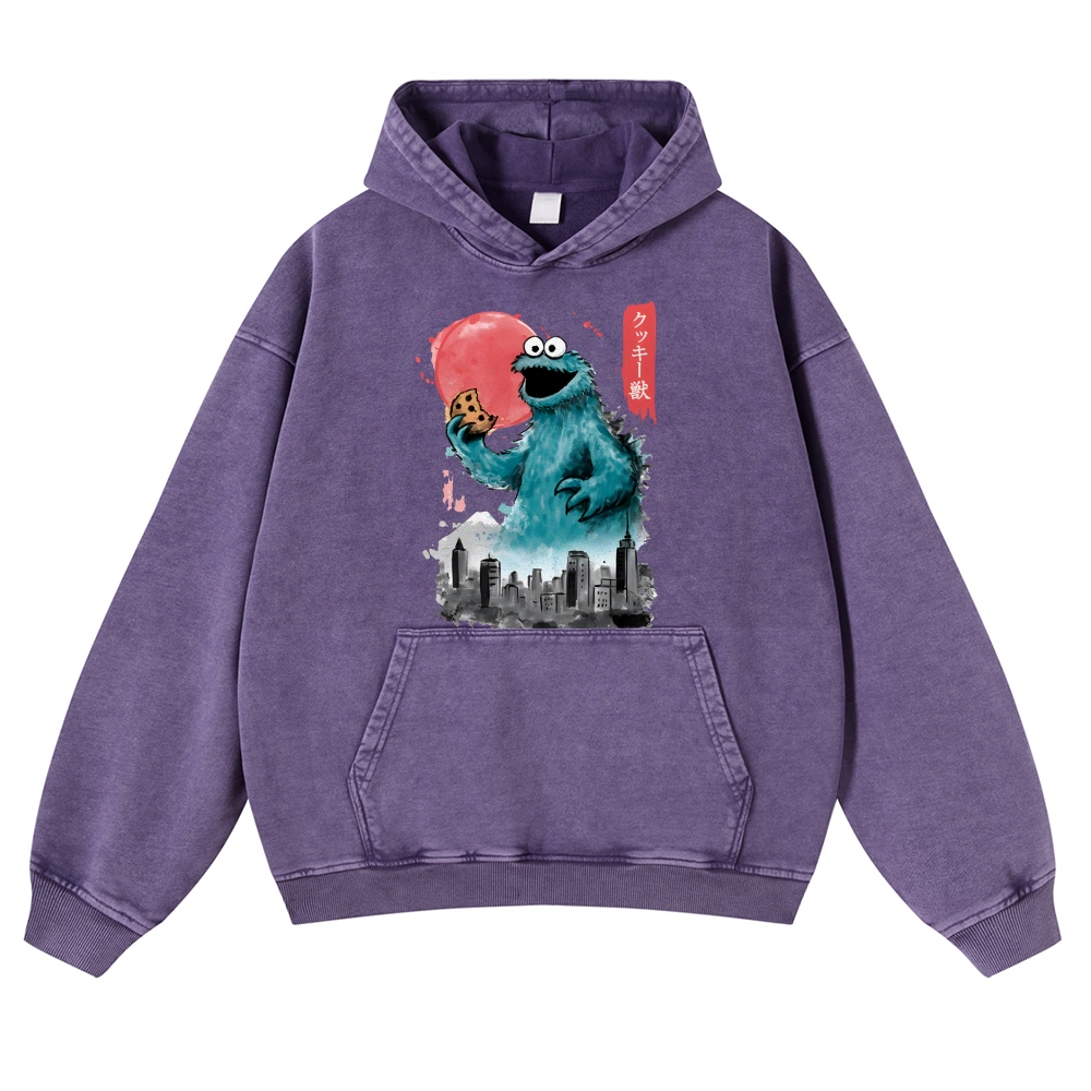 Cookie Kaiju Vintage Washed Thick Cotton Hoodie