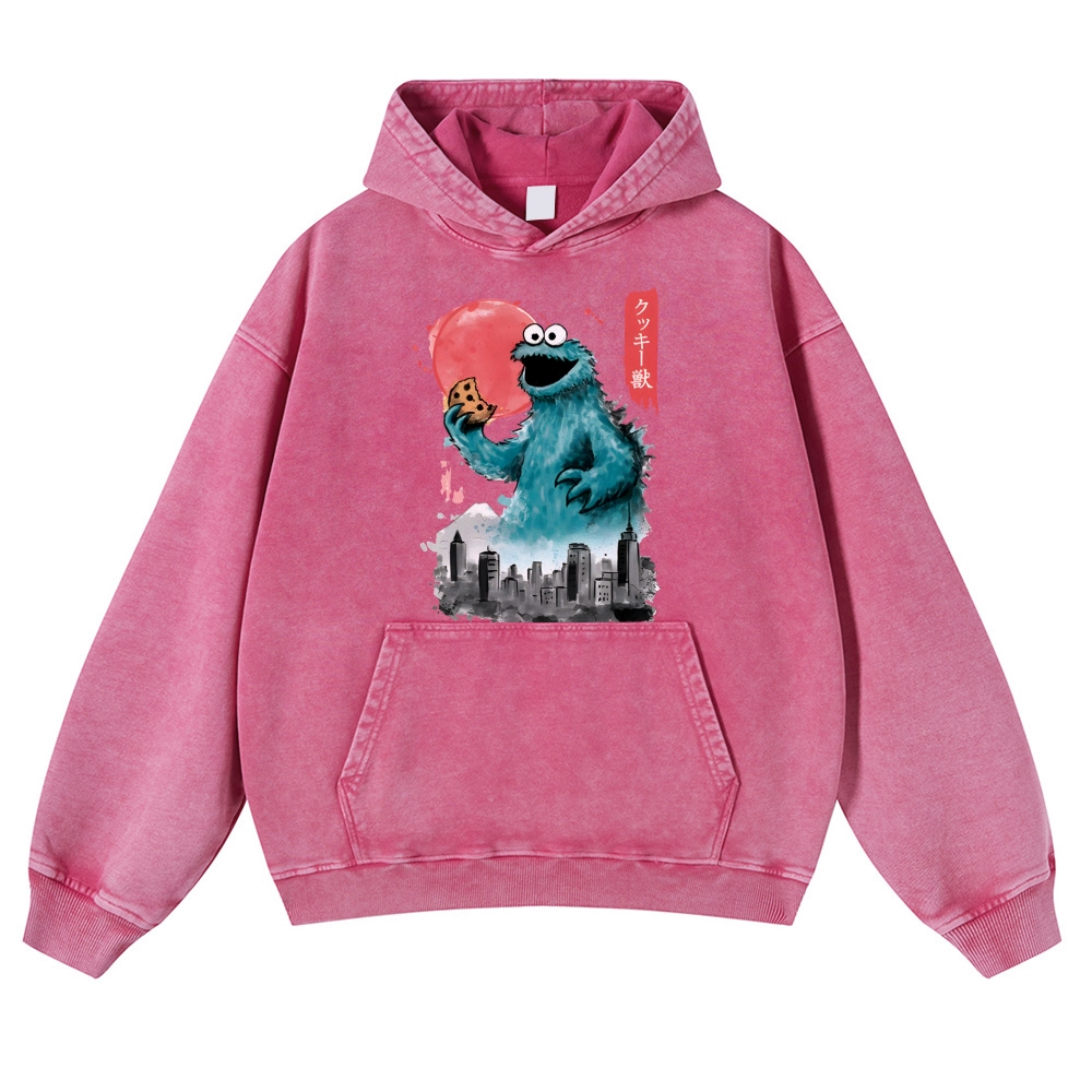 Cookie Kaiju Vintage Washed Thick Cotton Hoodie