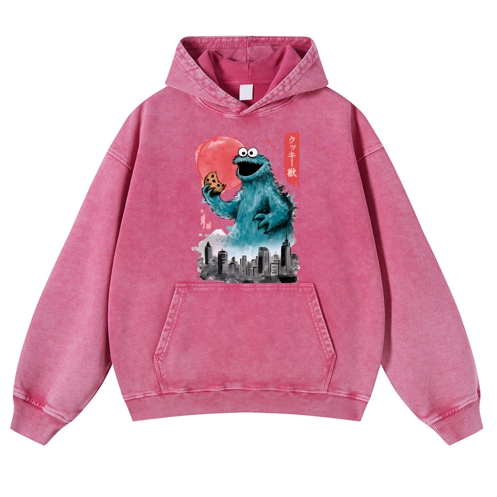 Cookie Kaiju Vintage Washed Thick Cotton Hoodie