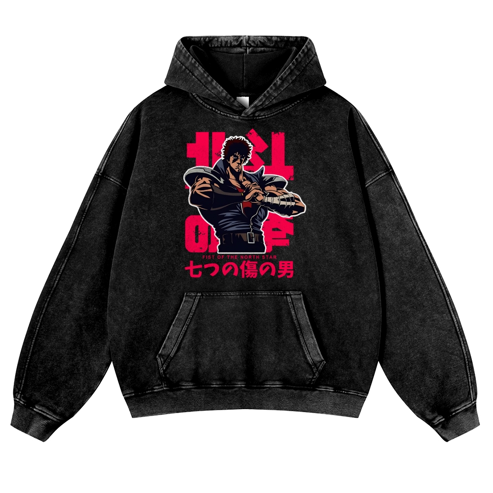 Fist of the North Star Vintage Washed Thick Cotton Hoodie