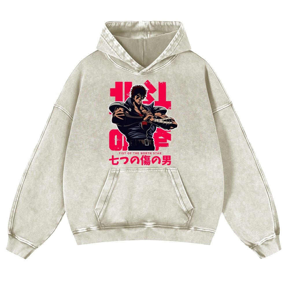 Fist of the North Star Vintage Washed Thick Cotton Hoodie