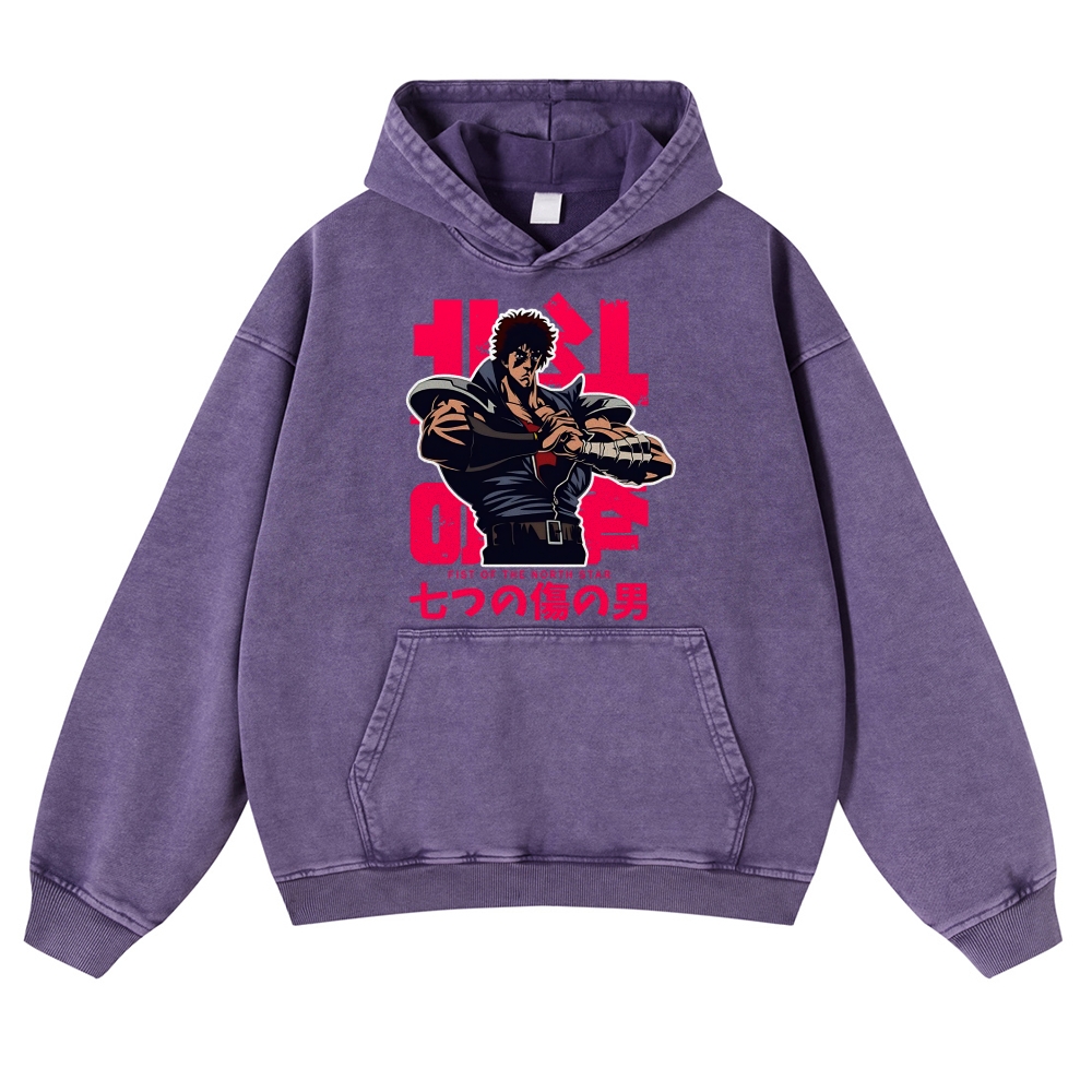 Fist of the North Star Vintage Washed Thick Cotton Hoodie