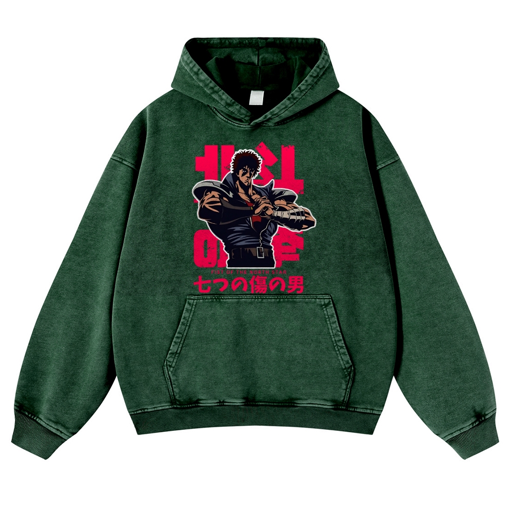 Fist of the North Star Vintage Washed Thick Cotton Hoodie