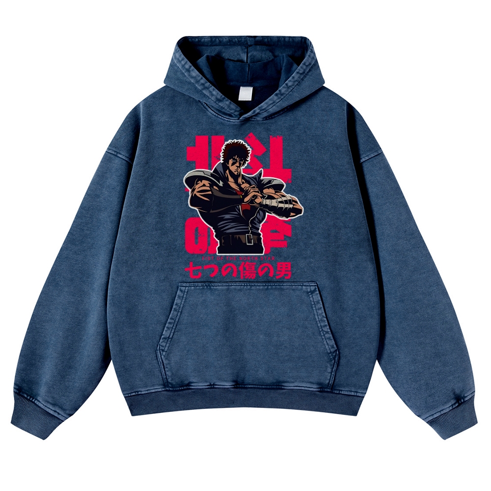 Fist of the North Star Vintage Washed Thick Cotton Hoodie